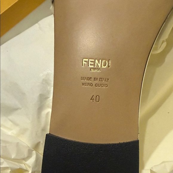 Fendi FFold Metallic Slide Sandals size EU 40 BNWB - Picture 3 of 9